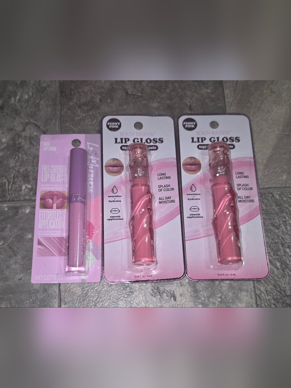 2 x Beauty Intuition Peony Pink Lip Gloss & LeMercerie #723 Max Lip Shine BNIB